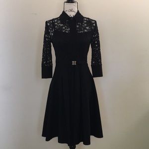 Black Flare A-Line Dress